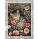 DUTCH LADY DESIGNS GREETING CARD Sleepy Kitten